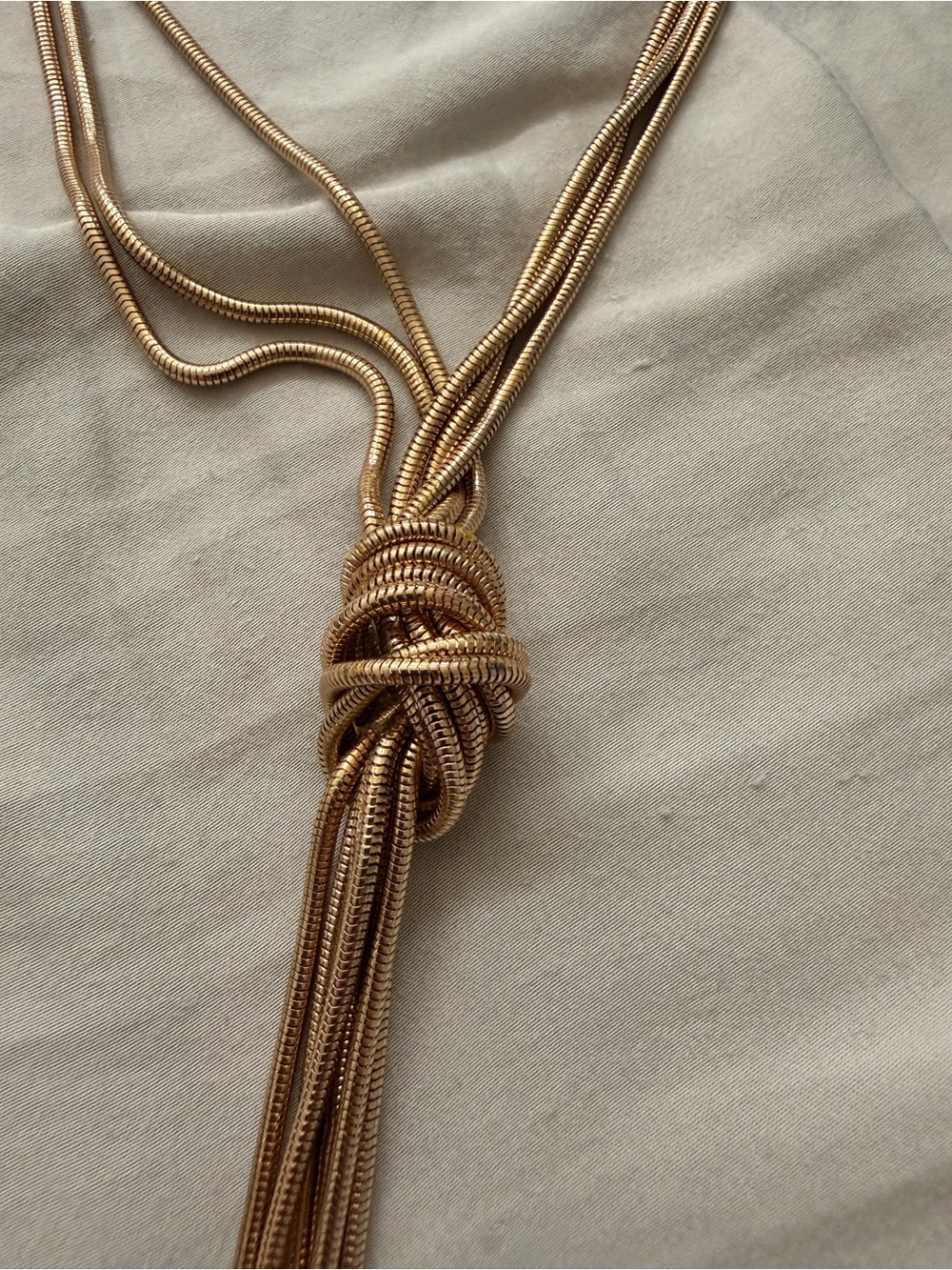 Gold Knot Pendant Multi-Strand Necklace